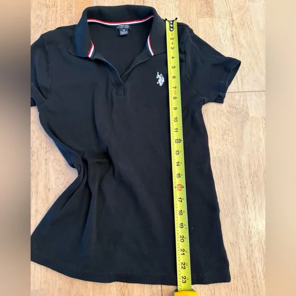 U.S. Polo Assn. Woman’s Black Polo with Embroidered Logo - Picture 5 of 5